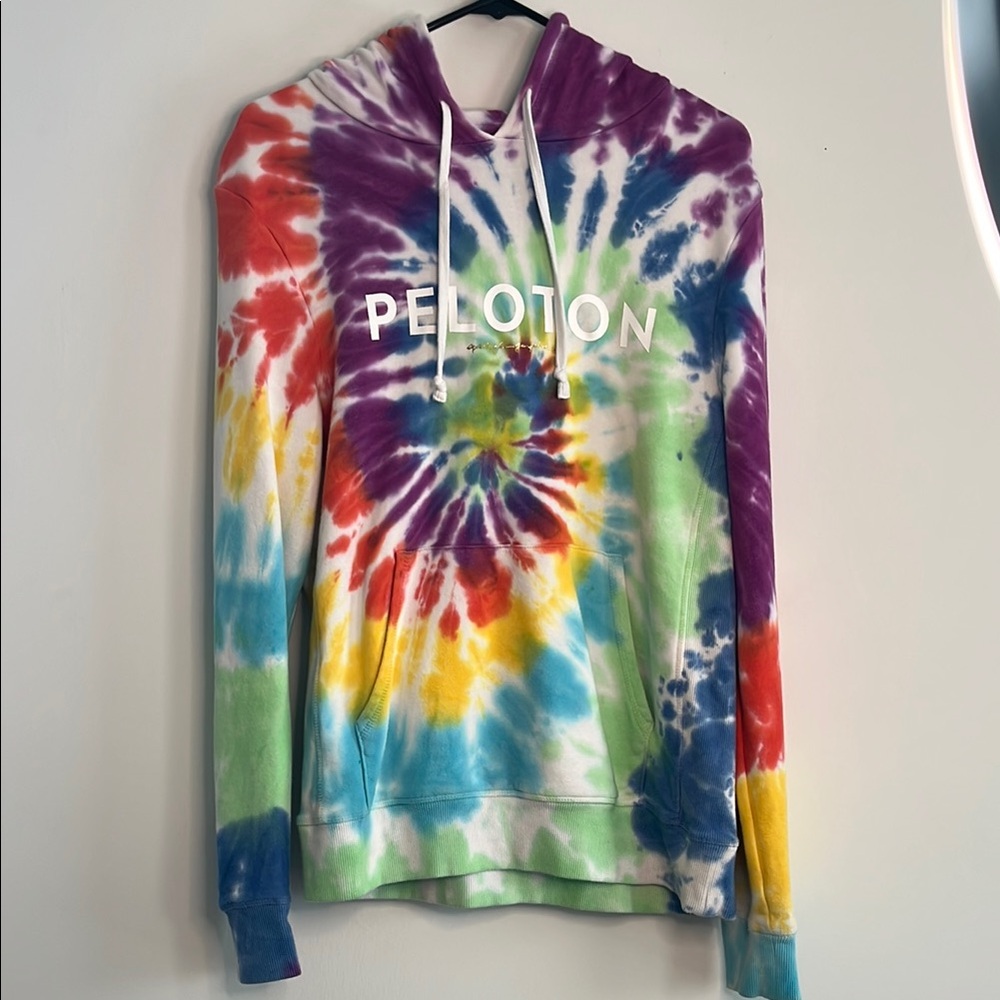 Spiritual Gangster x Peloton hand dyed tie dye hoodie